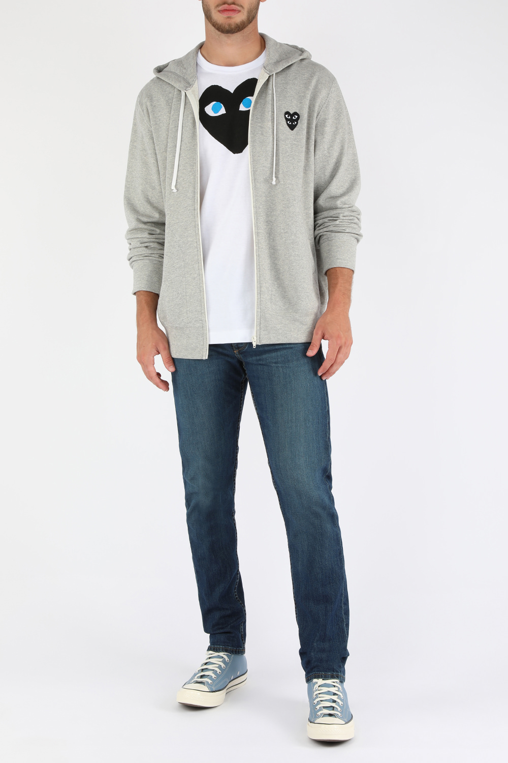 סווטשירט קפוצ'ון עם לוגו לבבות